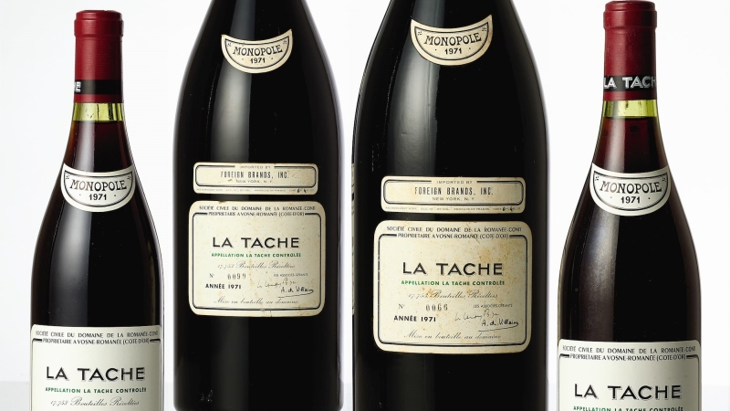 The collection includes some of the 'most sought-after and iconic vintages' ever produced at the La Tache vineyard, Sotheby's said. (Courtesy Sotheby's)